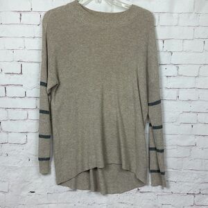 American Eagle Sweater Womens XS Jegging Fit Acrylic Blend Stripe Oatmeal Tan